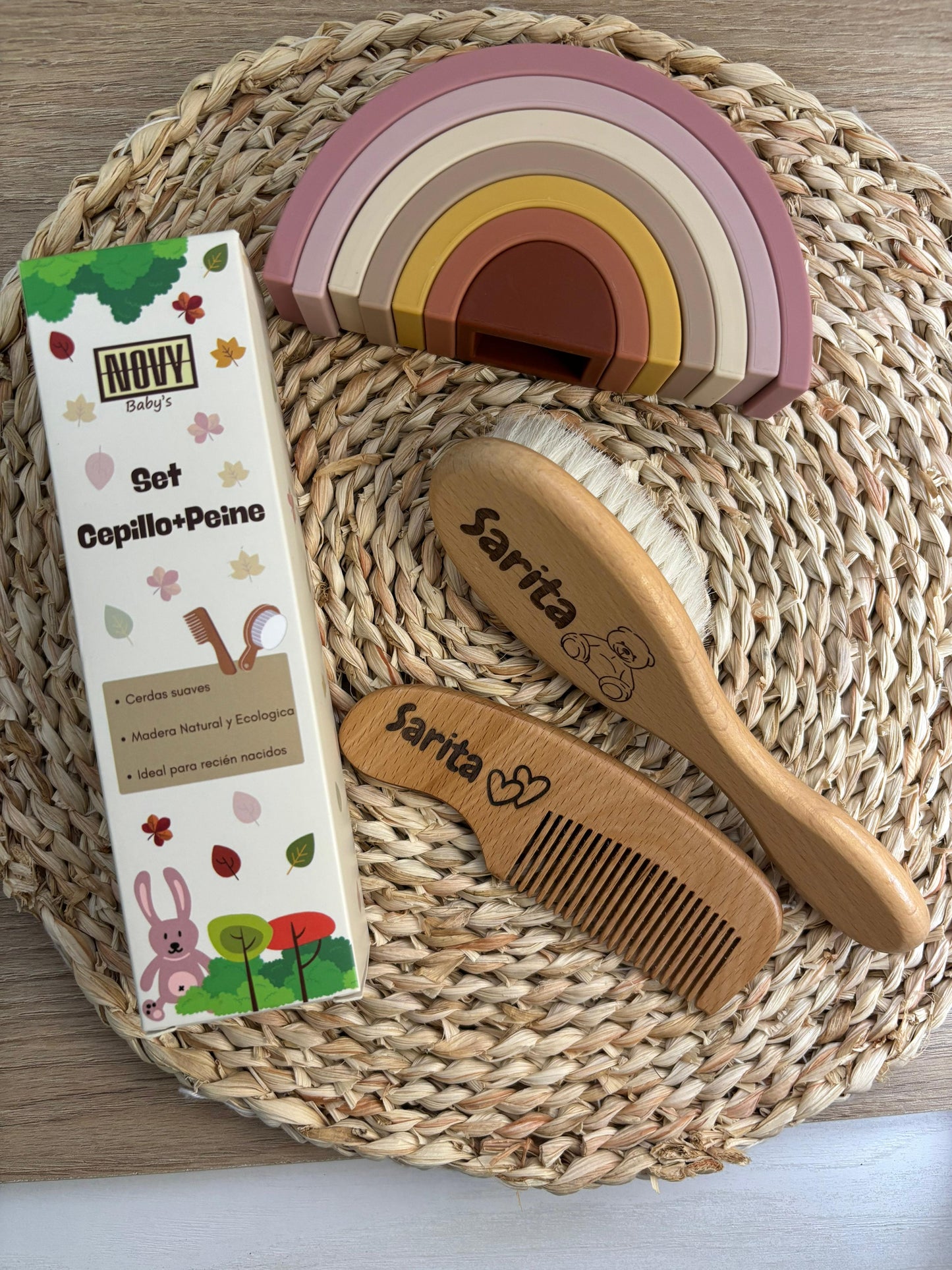 Set Cepillo y Peine Bambú PERSONALIZABLE