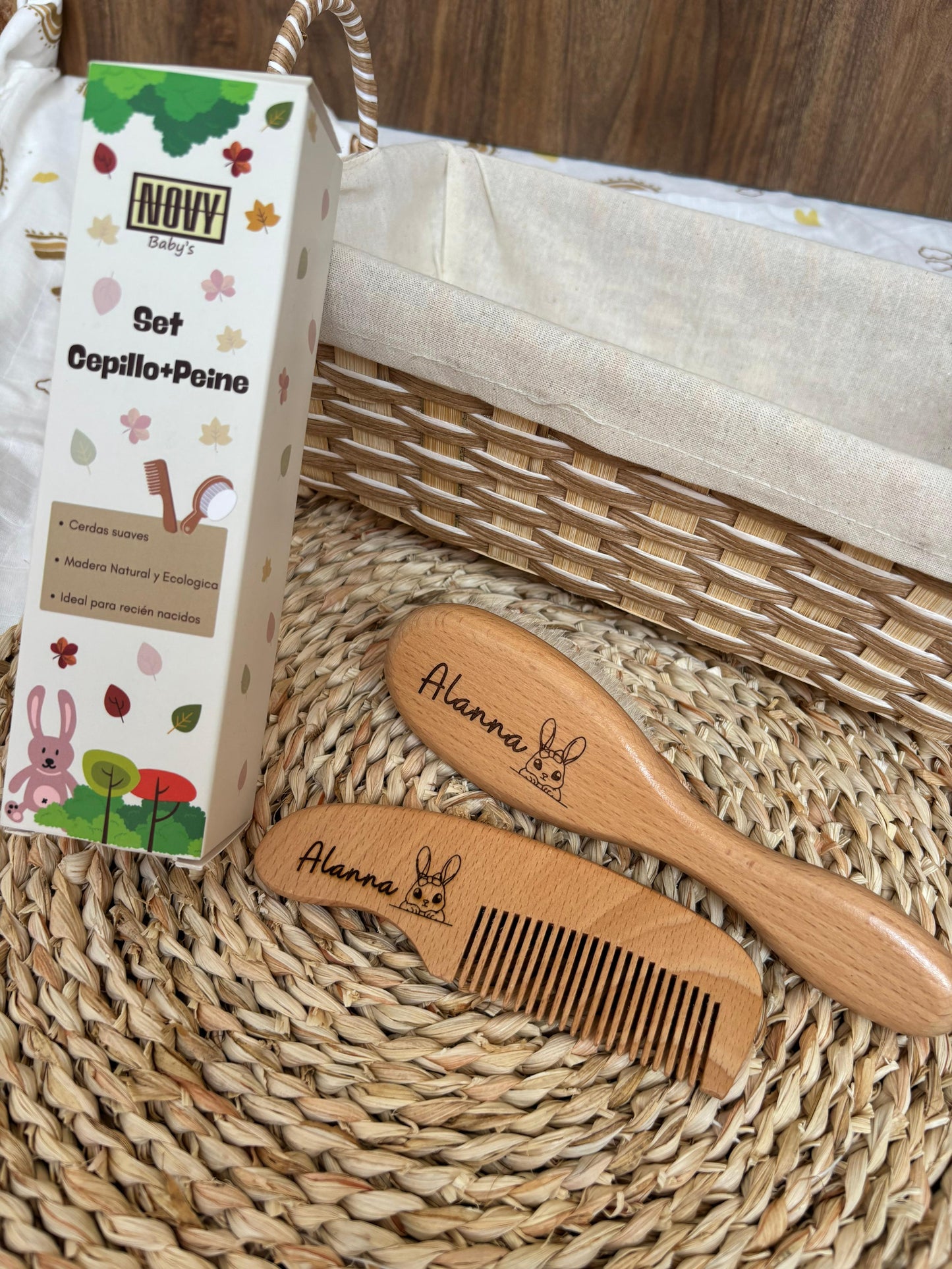 Set Cepillo y Peine Bambú PERSONALIZABLE