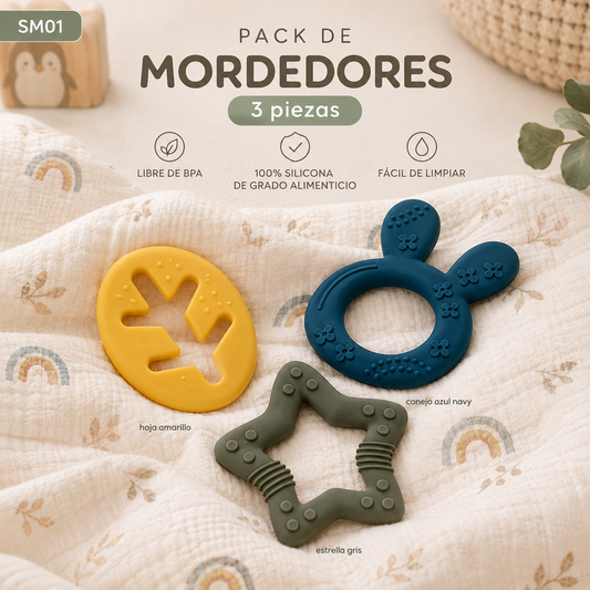 Pack 3 Mordedores Silicona SM01