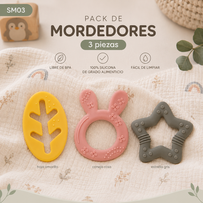 Pack 3 Mordedores Silicona SM03