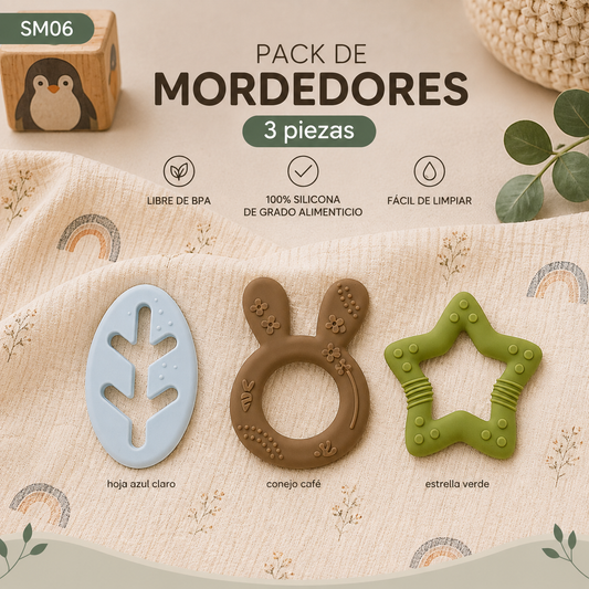 Pack 3 Mordedores Silicona SM06