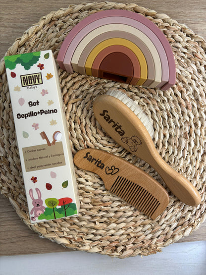 Set Cepillo y Peine Bambú PERSONALIZABLE